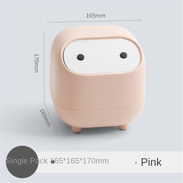 Papperskorgen i plast, japansk förvaringshink av bilpush-typ Pink