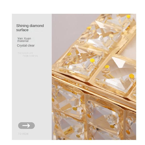 Crystal Tissue Box, nordisk stil för vardagsrum Lämplig Silver