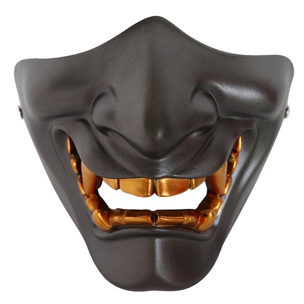 Halloween Prajna Mask Half Face Vuxen Grimas Devil Resin