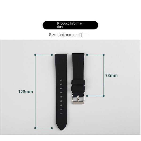 18/19/20/21/22/24 mm watch , vattentätt silikongummi  18mm