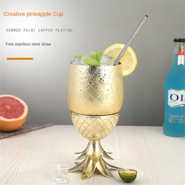Rostfritt stål Cocktailglas, ananasform metall för Silver