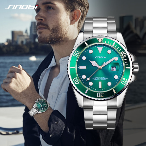 Top Sale Herr Armbandsur Luminous Pointer Rostfritt Stål