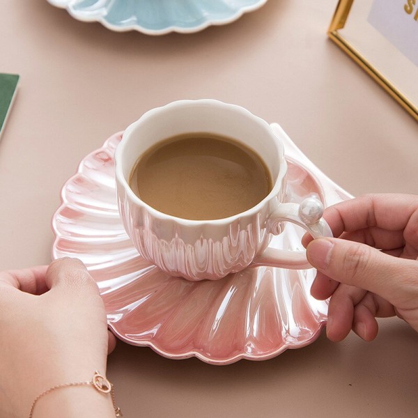 Creative Gradient Rosa Blå Grön Shell Pearl Cups And