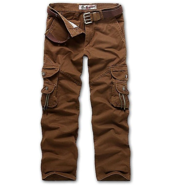 Military Men Cargo Pants Army Green Stora fickor Bomull Herr Red Coffee 38