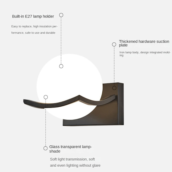 Vägglampa inomhus, kreativ modern minimalistisk stil, 5018