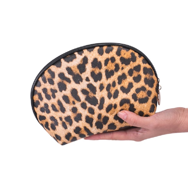 Kosmetikväska i PU-tyg/mockatyg, skal med print PU fabric