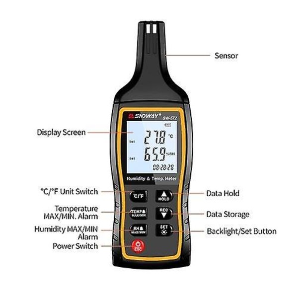 SNDWAY Digital temperatur- och luftfuktighetsmätare med hög precision