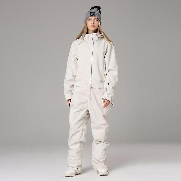 Vattentät One Piece Skiddräkter Snowboard Jumpsuit Sport S / Style1 White