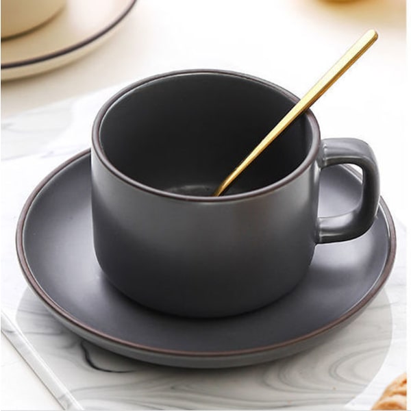 250ml Retro Set Kaffemugg Mjölkkoppssked Med