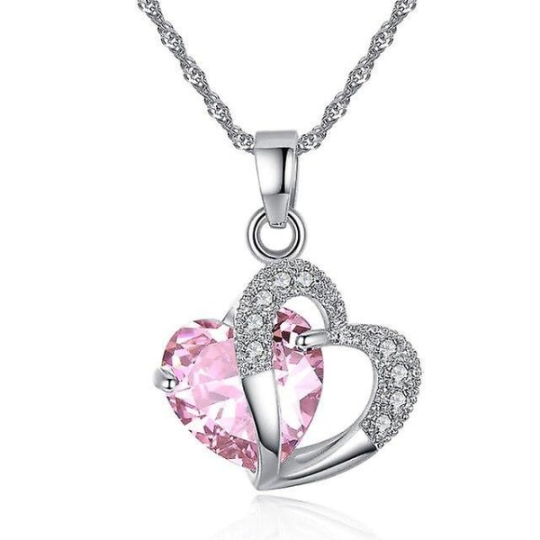 Fashion Crystal Heart Power halsband (silver)