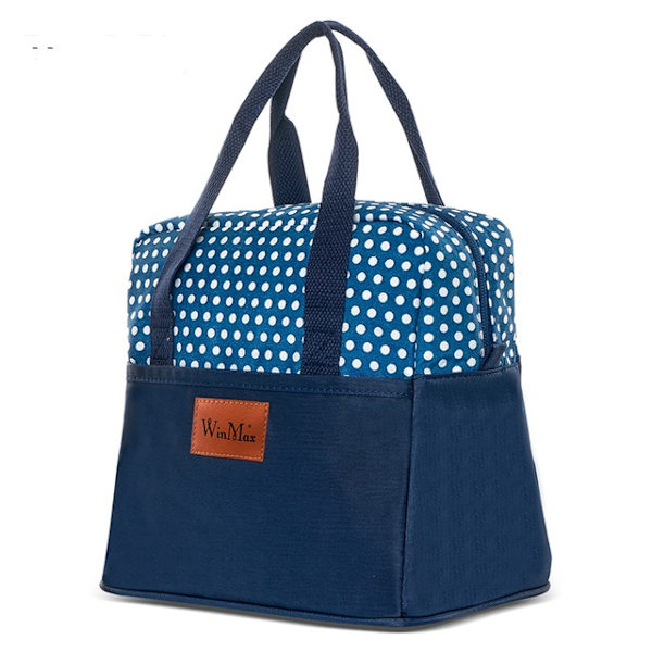 Fashion Dot Print Portable Cooler Lunch Bag Thermal