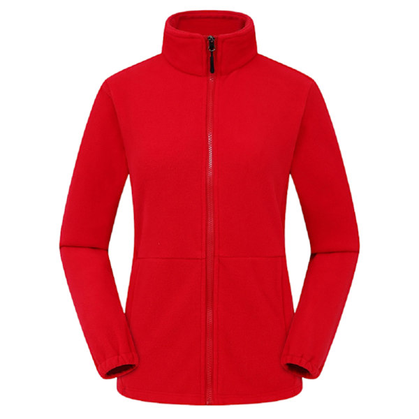 S-2XLPolar fleece damjacka, tjock fleece utomhus Red S