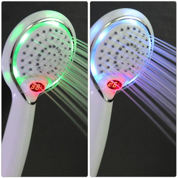 LCD Handdusch Led Handduschhuvud med temperatur