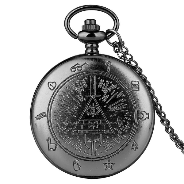 Bill Cipher- Gravity Falls Theme, Quartz Pocket Watch, Black