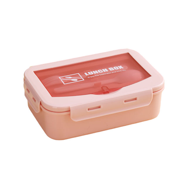 Plastmatlåda, mikrovågsbar rektangel lämplig för Pink