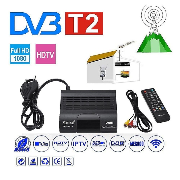 Dvb-t2 Hevc 265 Mottagare Satellit Wifi Gratis Digital TV Box