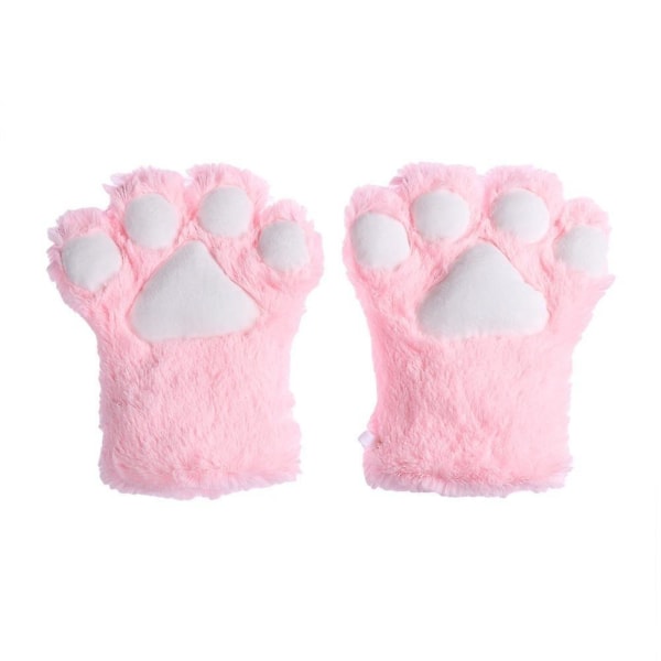 Kvinnor Söt katt Kattunge Paw Claw varma handskar Pink One Size