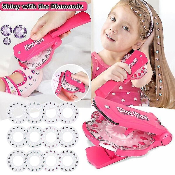 Shining Bling Diamond Hair Sparkle Häftapparat Machine Set Gems