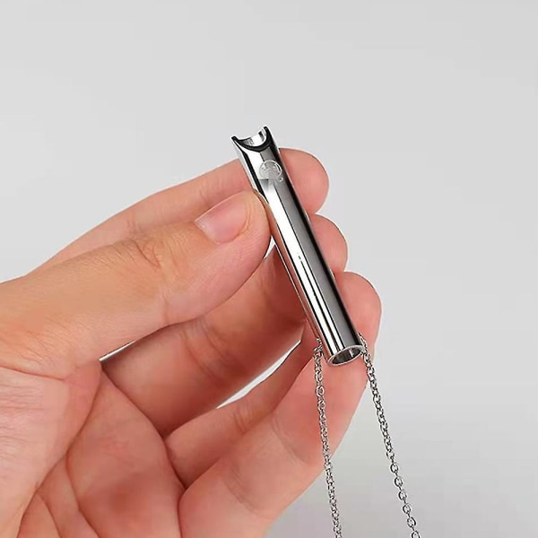 Kvinnor Män Stress Relief Mindful Breathing Halsband Silver