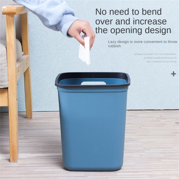 Plastsoptunna, enkel fyrkantig utan lock hink för Grey