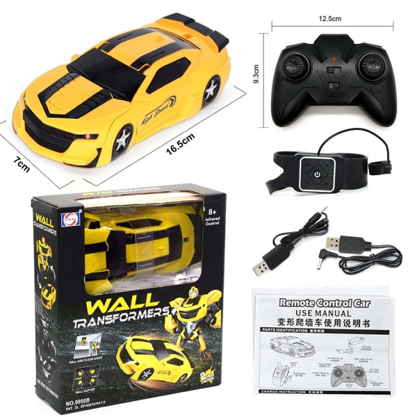 (Gul) RC Deformation Bil Gesture Induction Fjärrkontroll