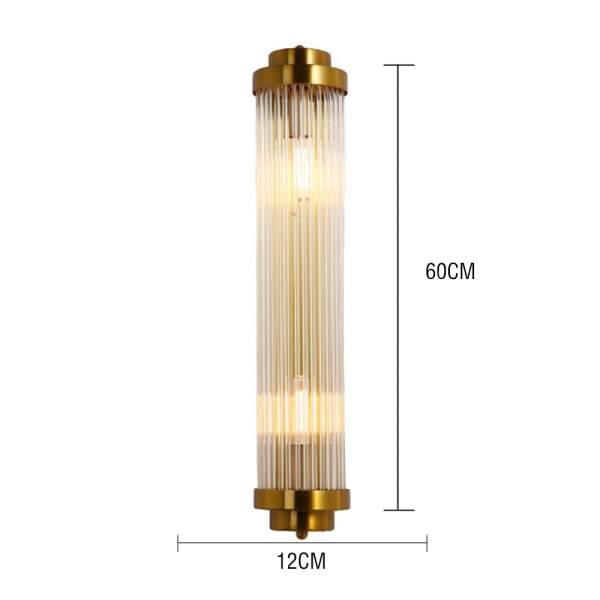 Enkel Ljus Lyx Gyllene Retro Cylindrisk Glas Vägglampa