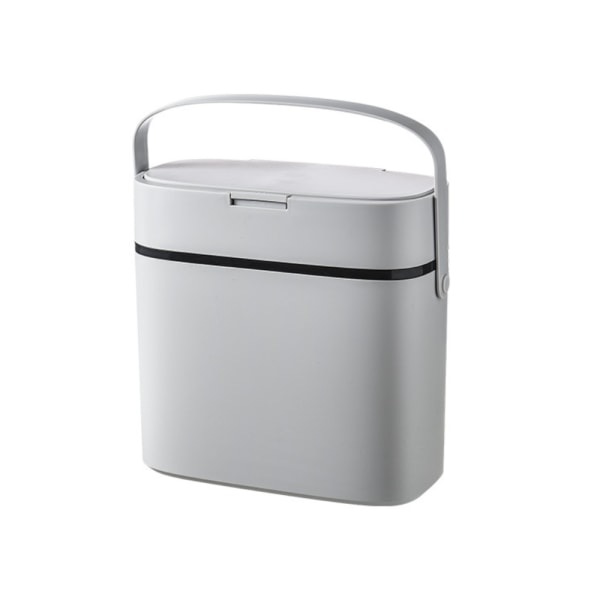 Plastsoptunna med handhållen långcylindrig press Enkel Grey