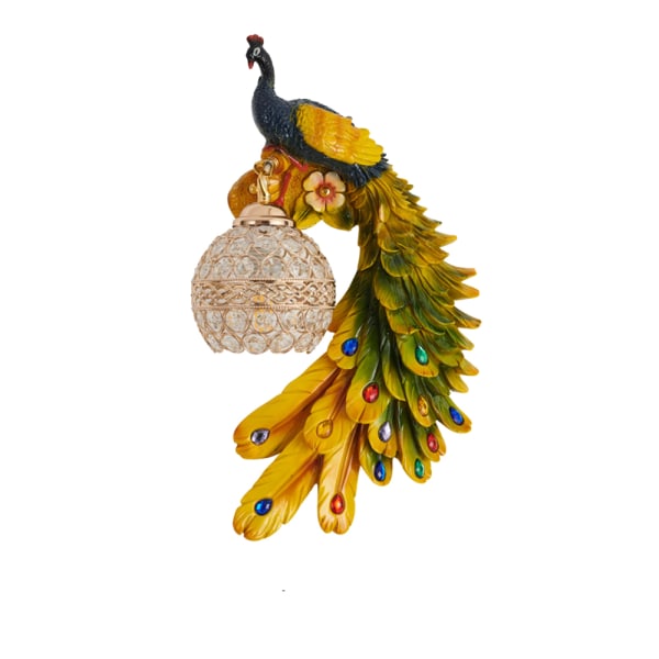Peacock Dekorativ Vägglampa Kristall Trapphus Sovrum