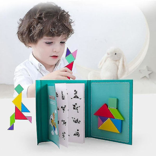 Magnetisk pussel Jigsaw Tangram Thinking Training Game Baby