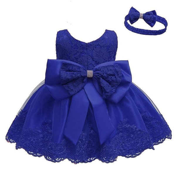Nyfödd baby prinsessklänning, barnklänningar Dark blue 3M