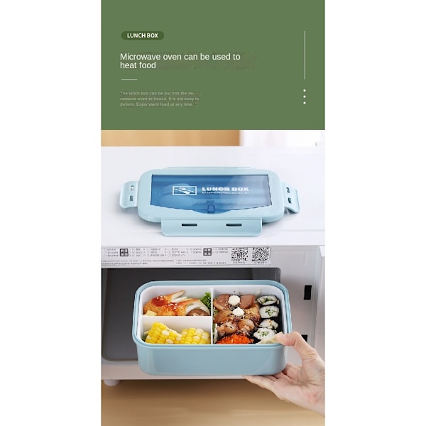 Plastmatlåda, mikrovågsbar rektangel lämplig för Green