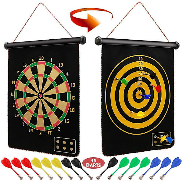 Magnetisk darttavla för barn och vuxna, dubbelsidig bräda