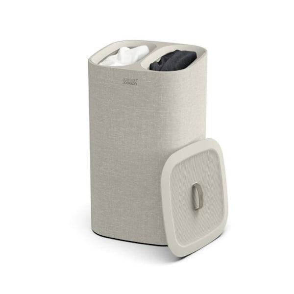 Separator laundry basket - Joseph Joseph - Tota - 60 liters - Ecru - 2 compartments