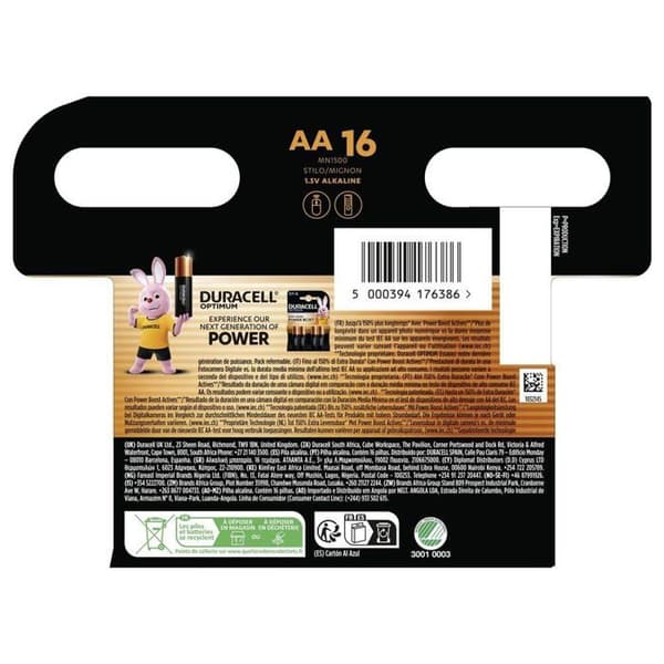 Duracell Plus Power Boost MN1500 Batteri LR6 (AA) 1.5 V 16 st.