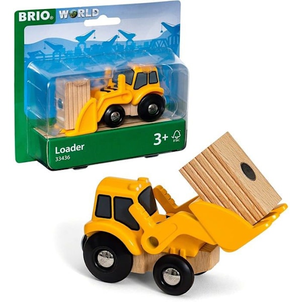 BRIO World -kaivurikuormaaja - 33436 - Tarvike puiseen junapiiriin - Magneettiset liitännät - 3-vuotiaasta alkaen Röd