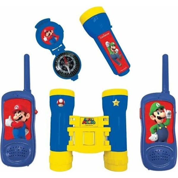 Lexibook - Super Mario Seikkailupaketti - Radiopuhelimet, kiikarit, taskulamppu ja kompassi Röd
