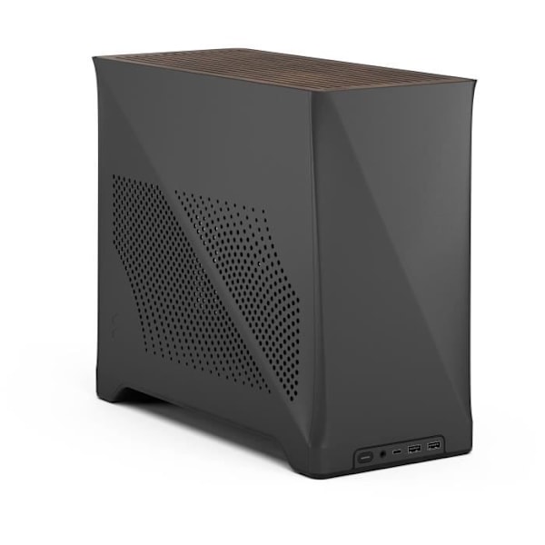 PC-cover - FRACTAL DESIGN - Era 2 Charcoal - m-ITX, 2 120 mm blæsere, USB3.1 Type C, PCIe 4.0 riser-kort Kul, Grå