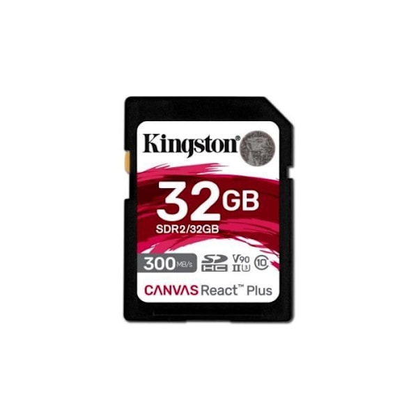 Kingston Hukommelseskort SD 32GB Canvas React Plus 300/260 UHS-II U3 - 0740617301946