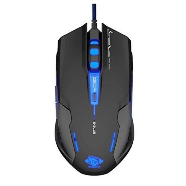Hiiri - E-BLUE - Auroza Tyyppi G - USB - Optinen - 3000 DPI - Ambidextrinen musta