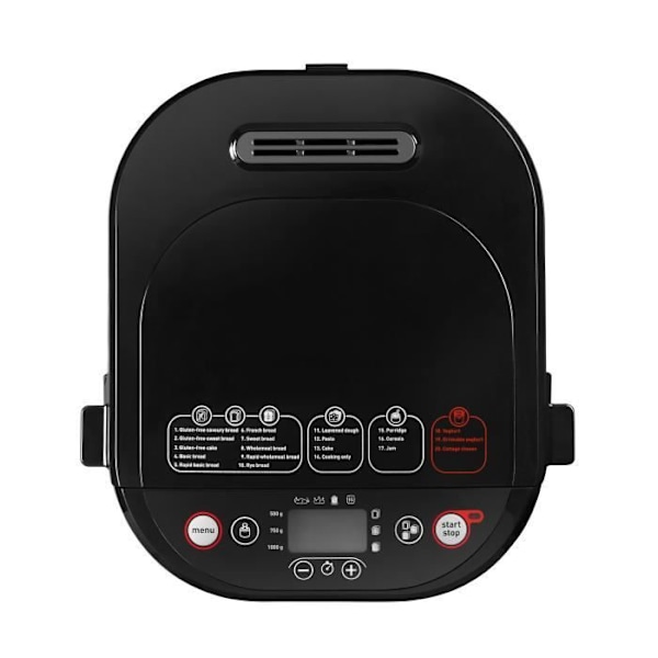 Tefal Pain & Délice PF240E, Sort, Rustfrit stål, 1 kg, 500 g, 15 timer, LCD, 720 W