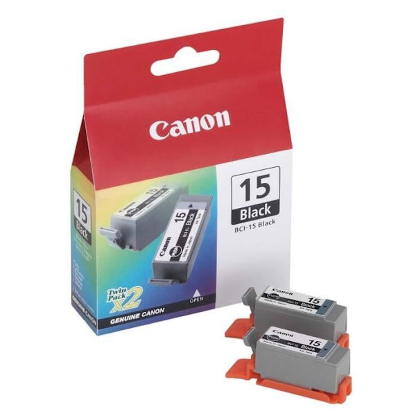 CANON Pakke med 2 blækpatroner - BCI-15BK - Sort - standardkapacitet 2 x 5,3 ml - 2 x 121 sider