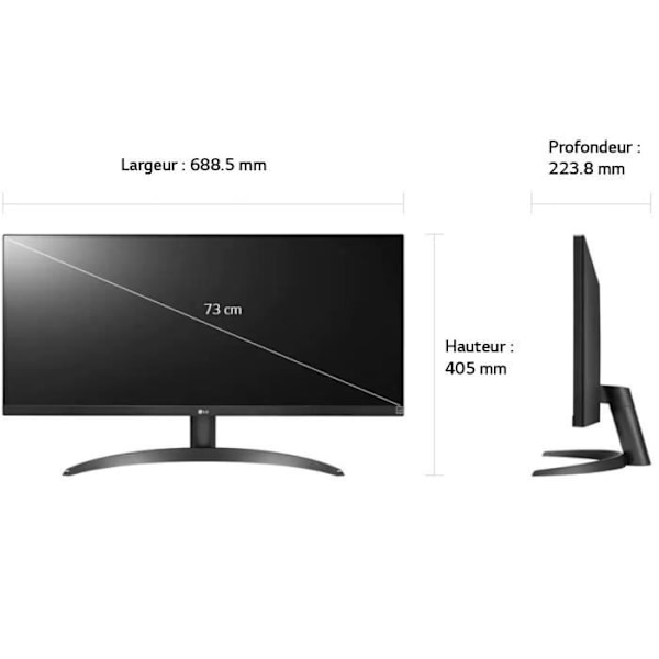 UltraWide PC-skærm - LG - 29WP500-B - 29'' - FHD - IPS 5ms GtG - 75Hz - HDR10 - HDMI (2)