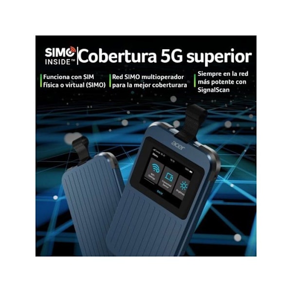 Ruter/ modem - ACER - Acer Connect Enduro M3 - 5G - Wi-Fi 6 - 20GB internationale data