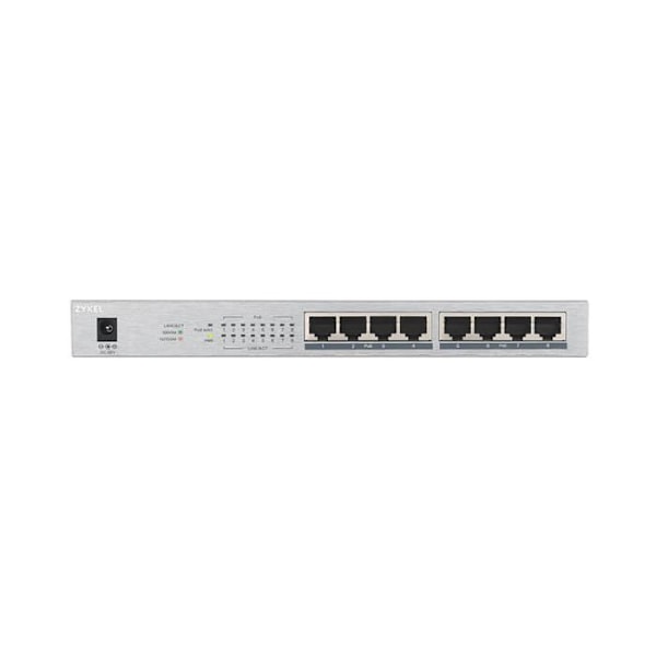 ZYXEL GS1008HP 8-porttinen Ethernet-kytkin - 2-kerroksinen tuettu - kierretty pari - pöytäkone Harmaa
