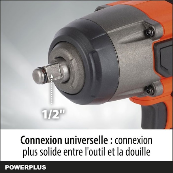 Trådløs slagnøgle - Powerplus - POWDP20400 - 40V - 350NM Orange - Sort