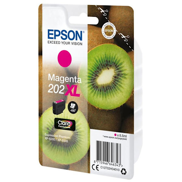 Original 202XL blækpatron - 8,5 ml - XL - Magenta - Epson - Expression Premium XP-6000, XP-6005