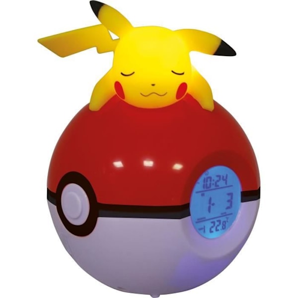 POKEMON Pikachu lys vækkeur - gul Rød, gul, sort