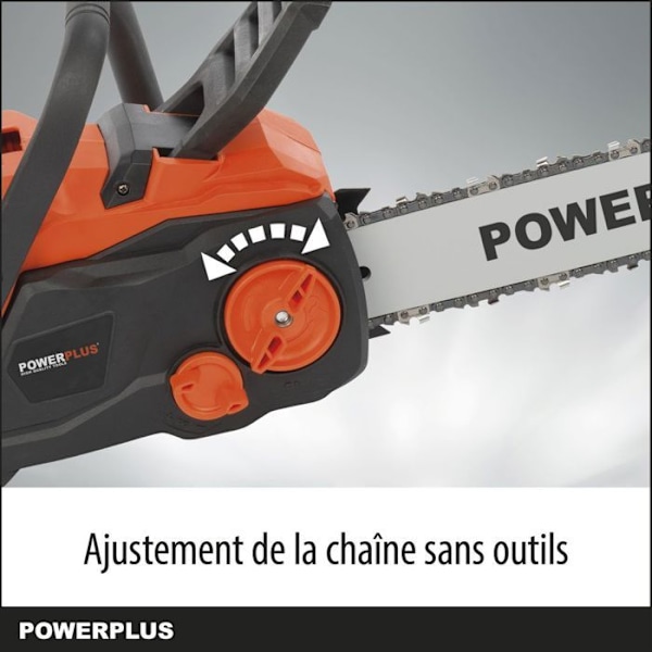 Batteridrevet kædesav Powerplus Dual Power POWDPG7576 - 40V, 350mm skær, uden batteri eller oplader orange