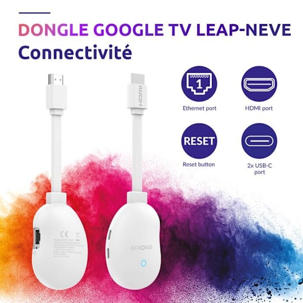 STRONG - LEAP-NEVE - Streaming Box Google TV 4K-Chromecast - Bluetooth - Google Röstassistent - Wifi 6 - Dolby Atmos/Vision - HDR