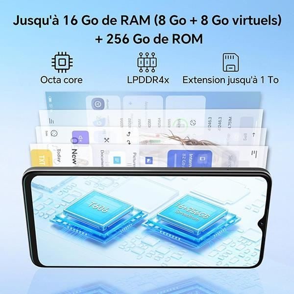 Afblokket Mobiltelefon Oscal Tiger 10 6,56 tommer 16Go+256Go-SD 1To 50MP 5180mAh Android 13 Dual SIM - Grå grå